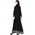 A-line Black color abaya with printed border A-line Black color abaya with printed border